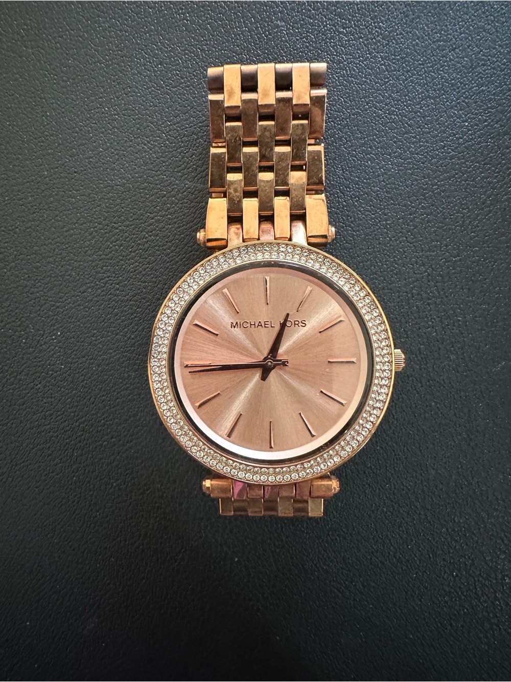 Michael Kors Rose Gold Crystal Bezel Bracelet Watch
